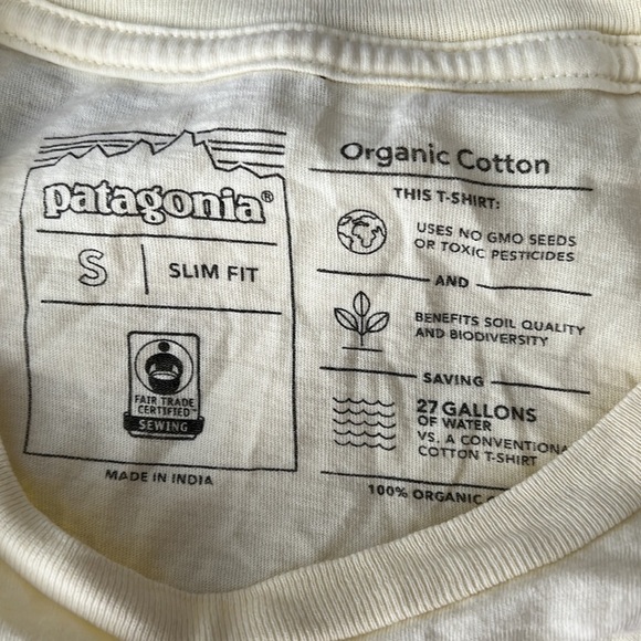 Patagonia Organic Cotton Yellow Logo Tee - Picture 4 of 6